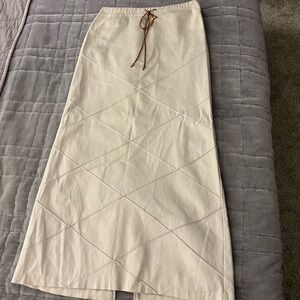 Elegant Cream Maxi Skirt